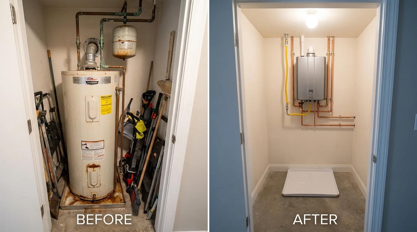 Tank water heater versus wall-mounted tankless unit comparison for Alma, GA homeowners